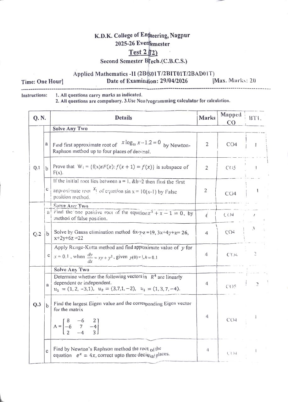 Applied Mathmatics -2 - Applied Mathmatics -2 Notes for K.D.K College of Engineering