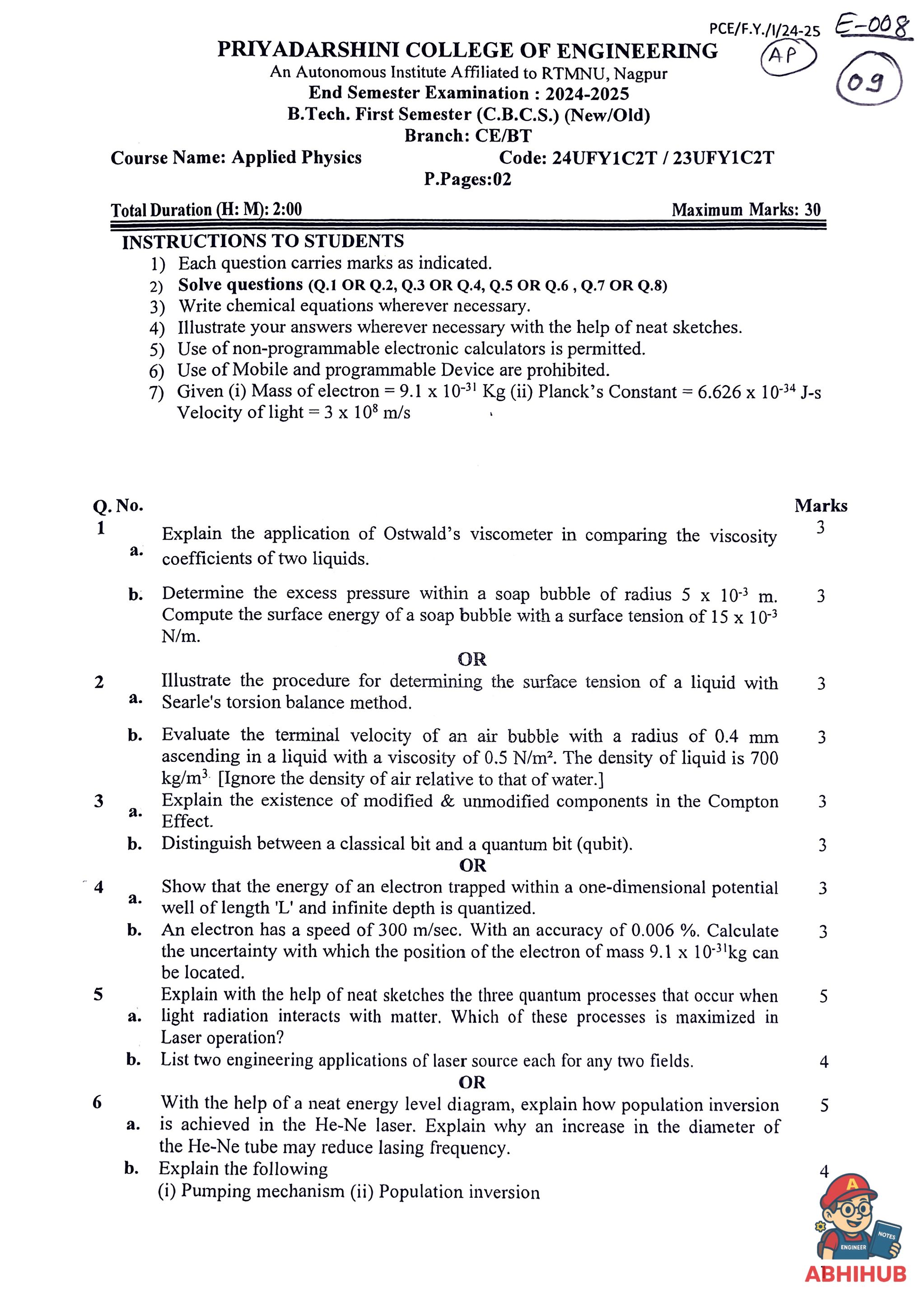 ESE Submission - Applied Physics Notes for 
Priyadarshini College of Engineering