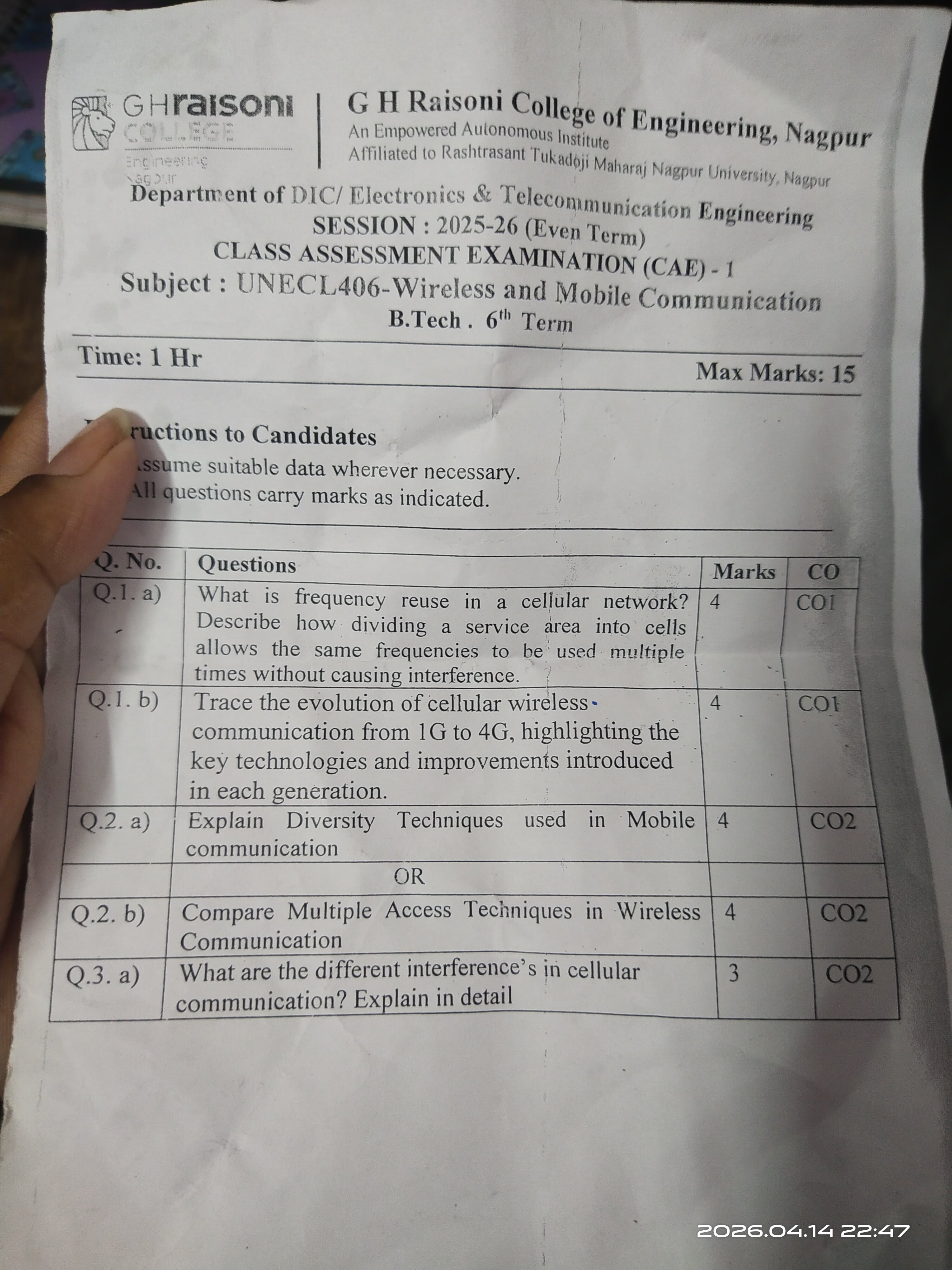 Wmc  - CAE1 - Uncategorized Notes for G H Raisoni College of Engineering