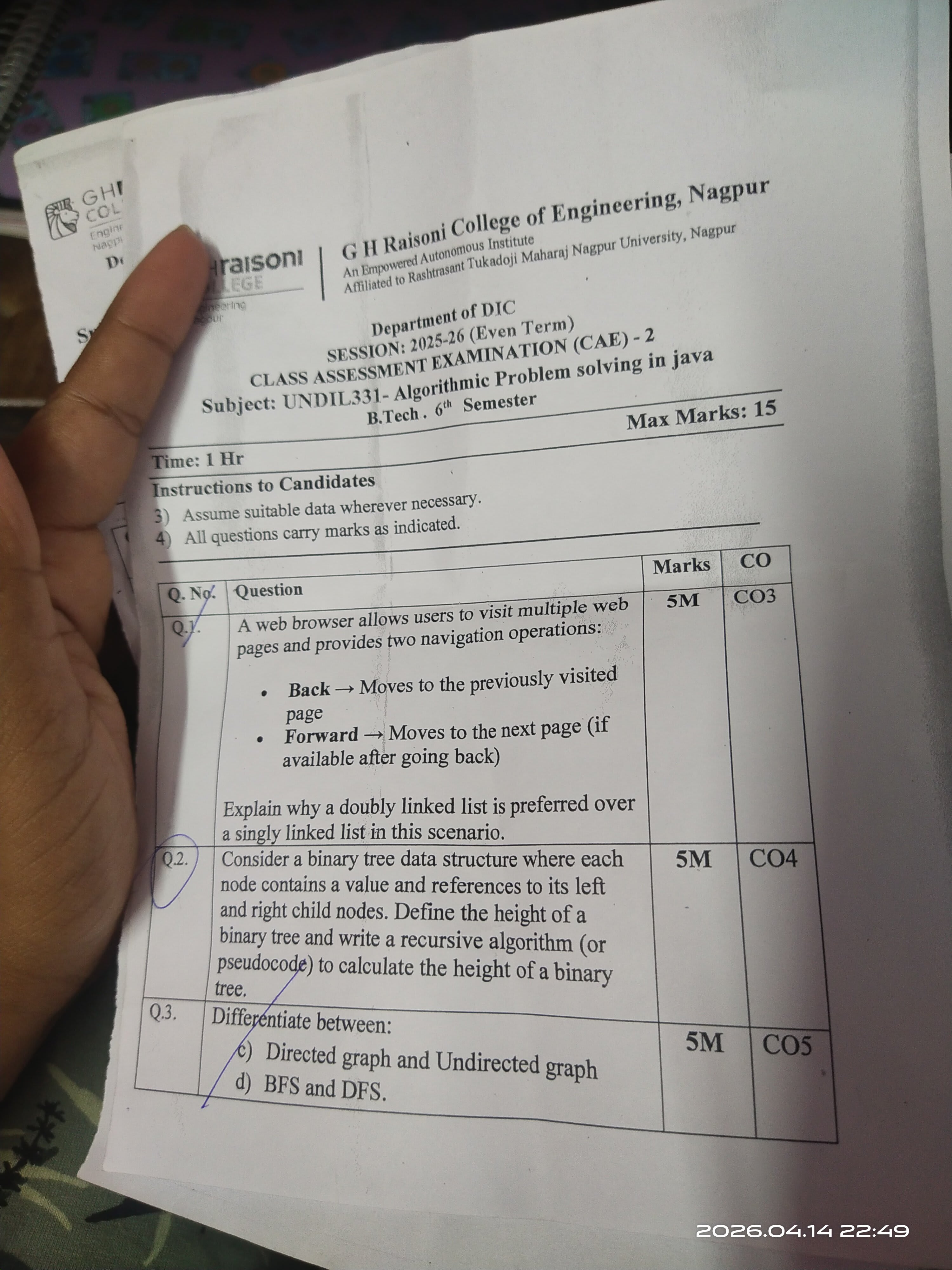 Apsj - CAE2 - Algorithmic Problem Solving in JAVA Notes for G H Raisoni College of Engineering