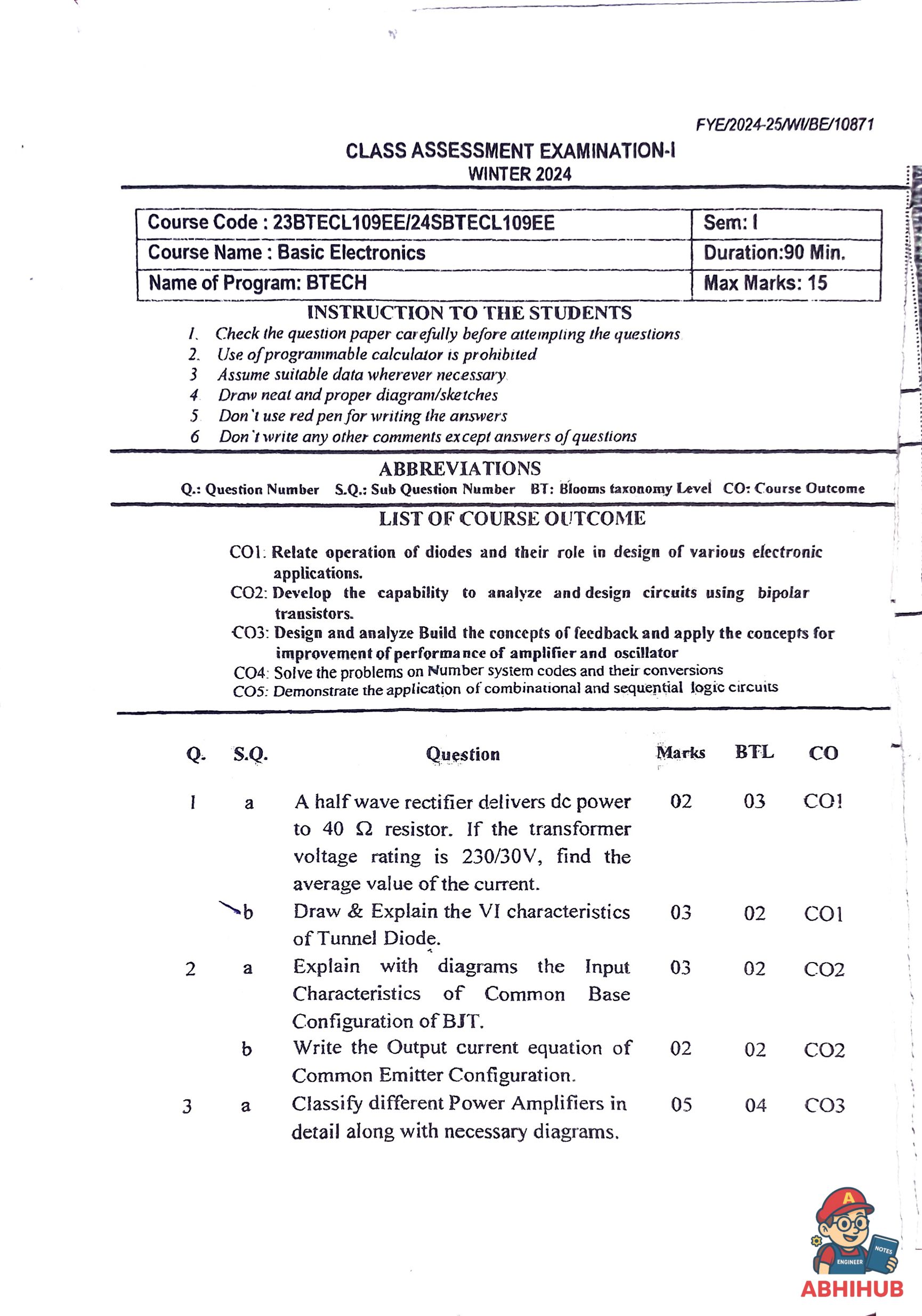 BE_CAE1 - Basic Electronics Notes for G H Raisoni College of Engineering