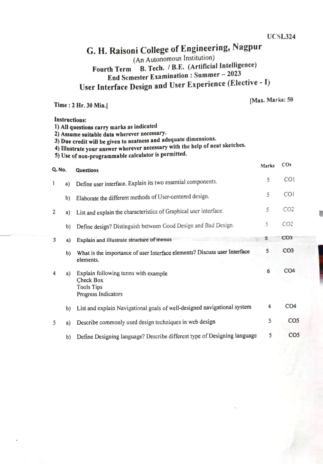 User Interface and User Experience (UCSLV24) - User Interface and User Experience Notes for G H Raisoni College of Engineering