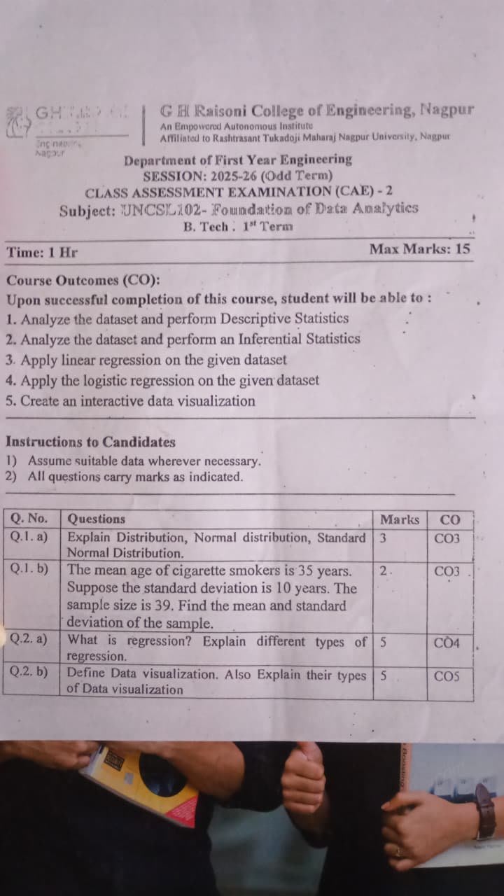 Fda - Foundation of Data Analytics Notes for G H Raisoni College of Engineering and Management