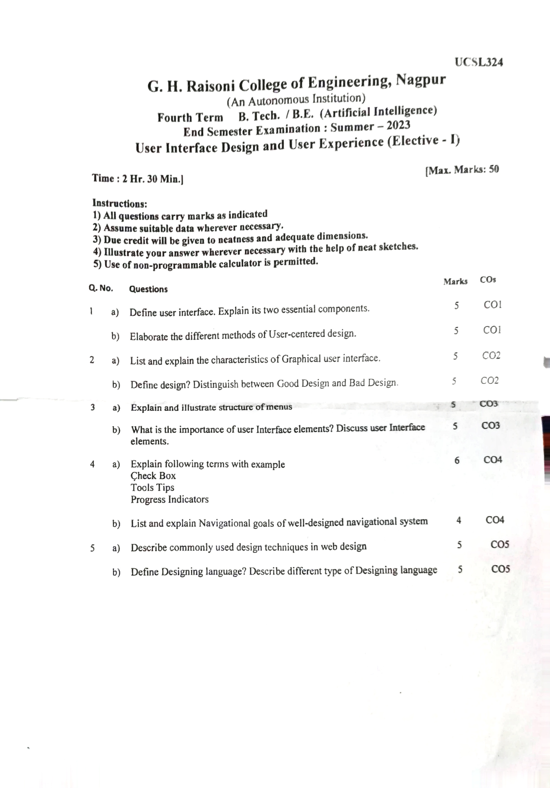 ESE Submission - User Interface and User Experience Notes for G H Raisoni College of Engineering
