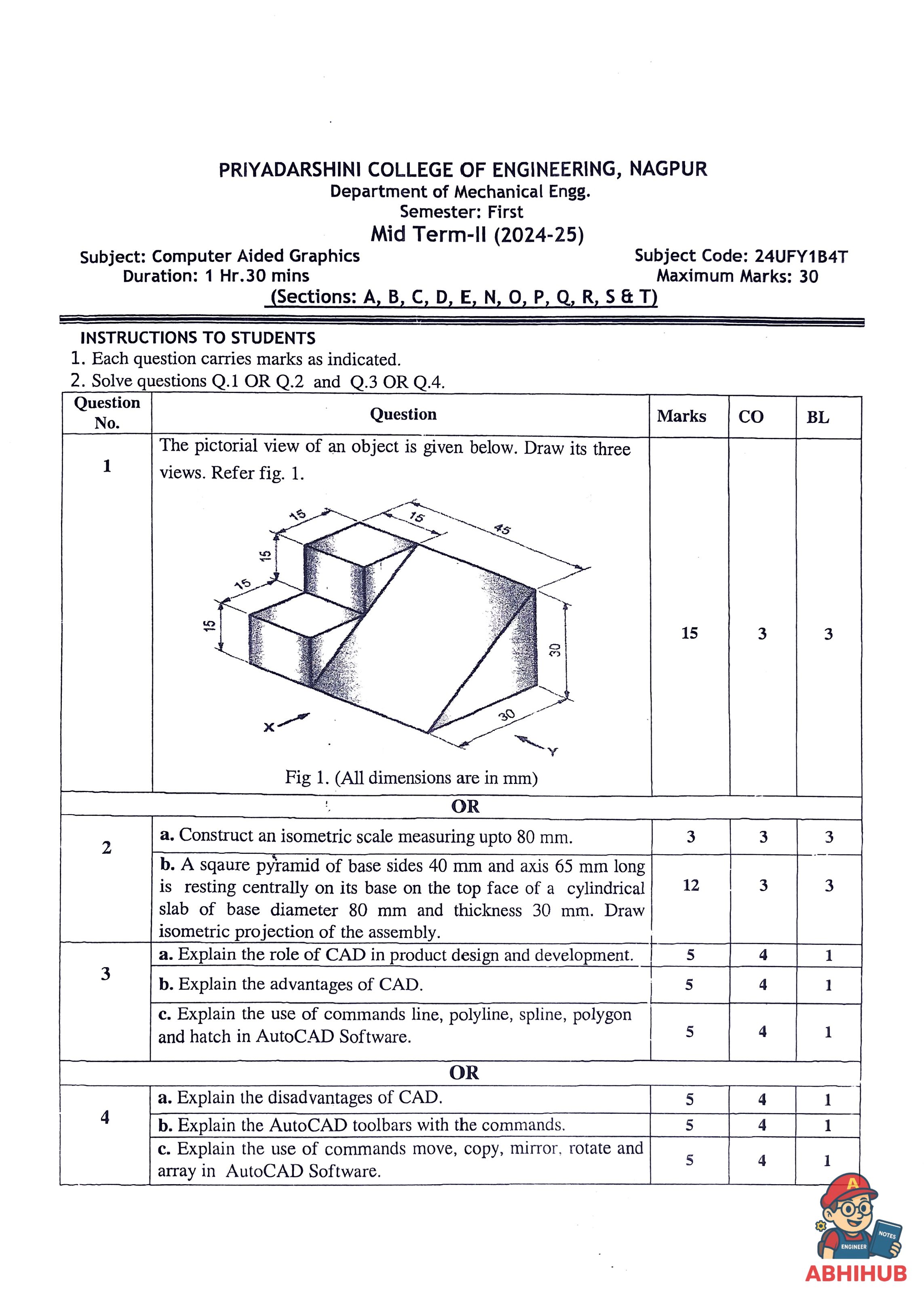 CAE2 Submission - Computer Aided Graphics Notes for 
Priyadarshini College of Engineering